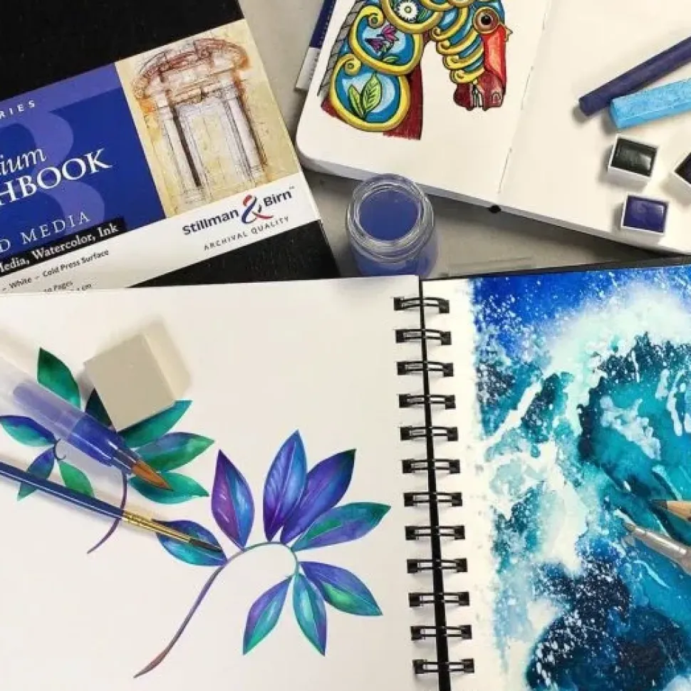 Sketchbook Delta Mixed media Azul Stillman & Birn 21x14cm
