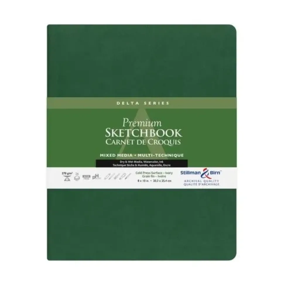 Sketchbook Delta Mixed media Verde Stillman & Birn 20x25cm