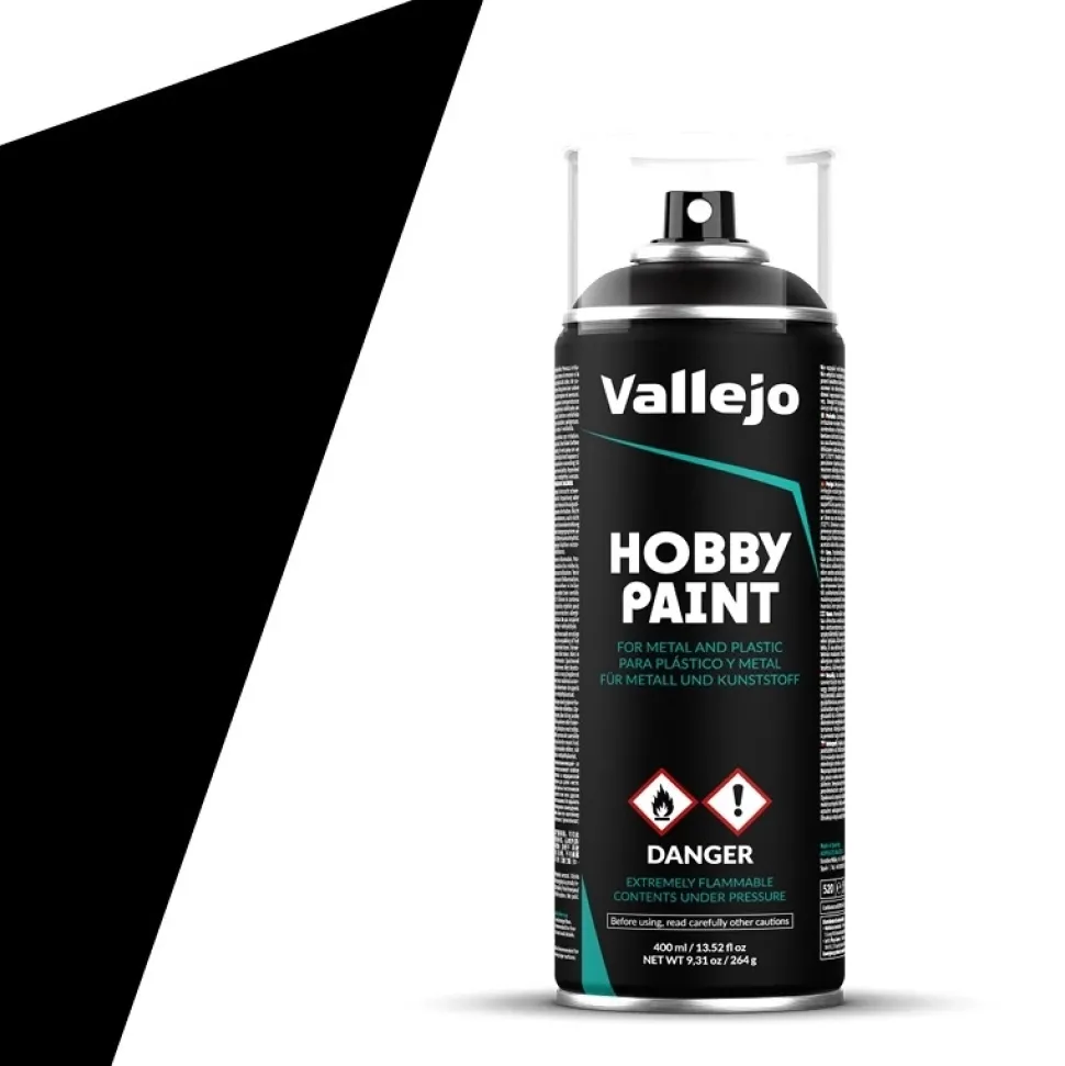 Spray aerosol imprimación 012 Negro Hobby Paint Vallejo 400ml