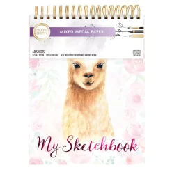 SUPER OFERTA **40%** Bloc de dibujo y Mixed Media Llama Sketchbook Craft Smith 19x23cm