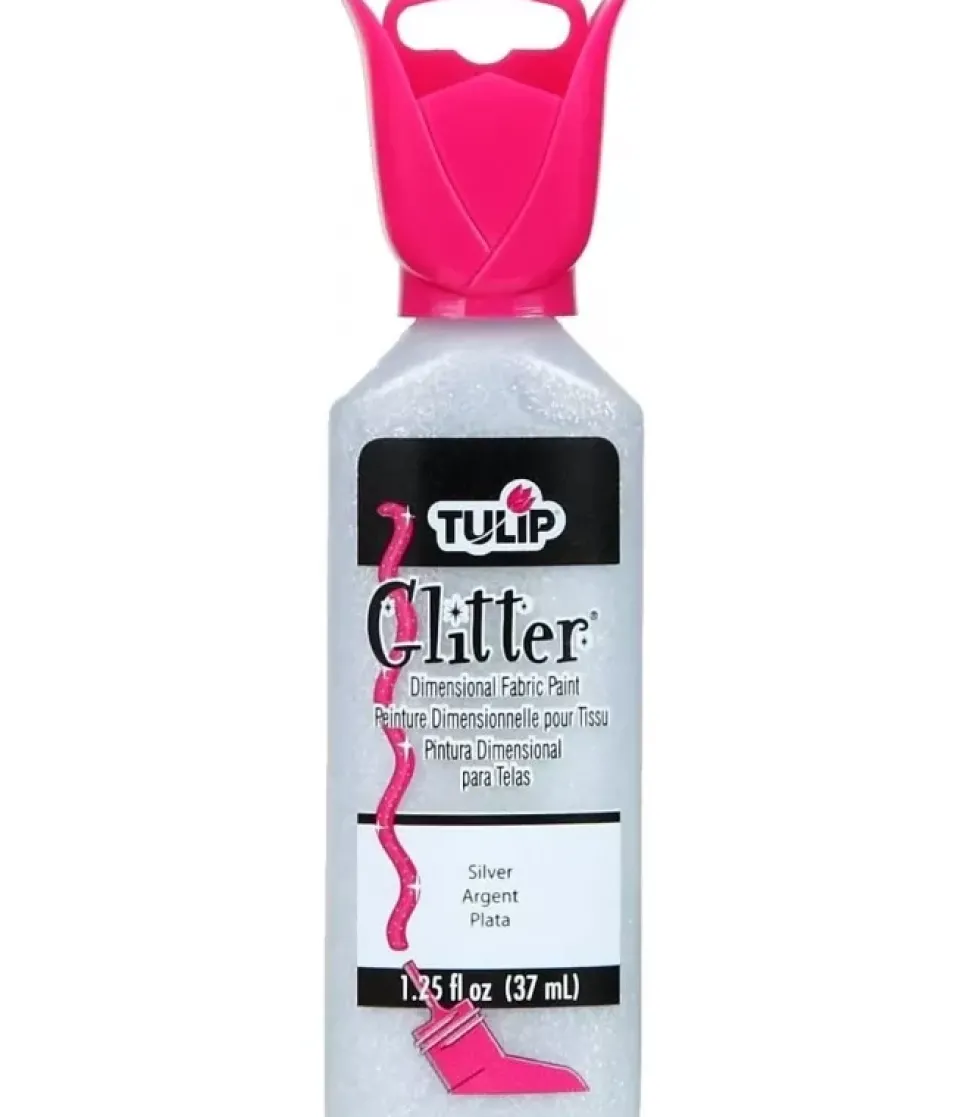SUPER OFERTA **40%** Pintura relieve 3D Plata Glitter Tulip 37ml