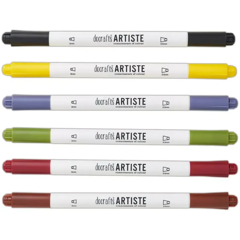 SUPER OFERTA **40%** Set de 6 rotuladores para caligrafía Dual Tip Docrafts