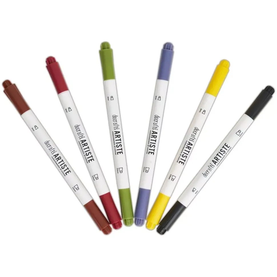 SUPER OFERTA **40%** Set de 6 rotuladores para caligrafía Dual Tip Docrafts