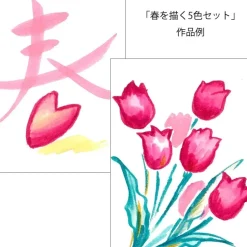 SUPER OFERTA **50%** Set de 5 rotuladores punta pincel Primavera Akashiya