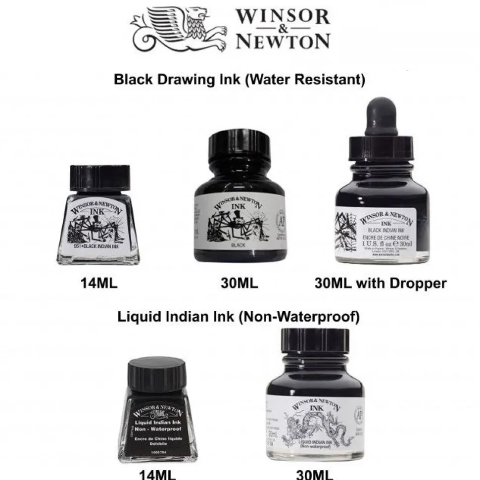 Tinta 030 Negro Black Indian Ink Winsor and Newton