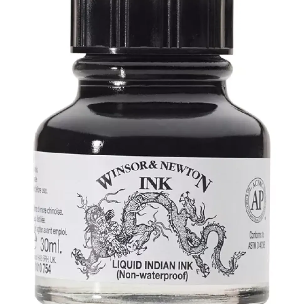 Tinta Dibujo 754 Negro Liquid Indian Ink Winsor and Newton 30ml