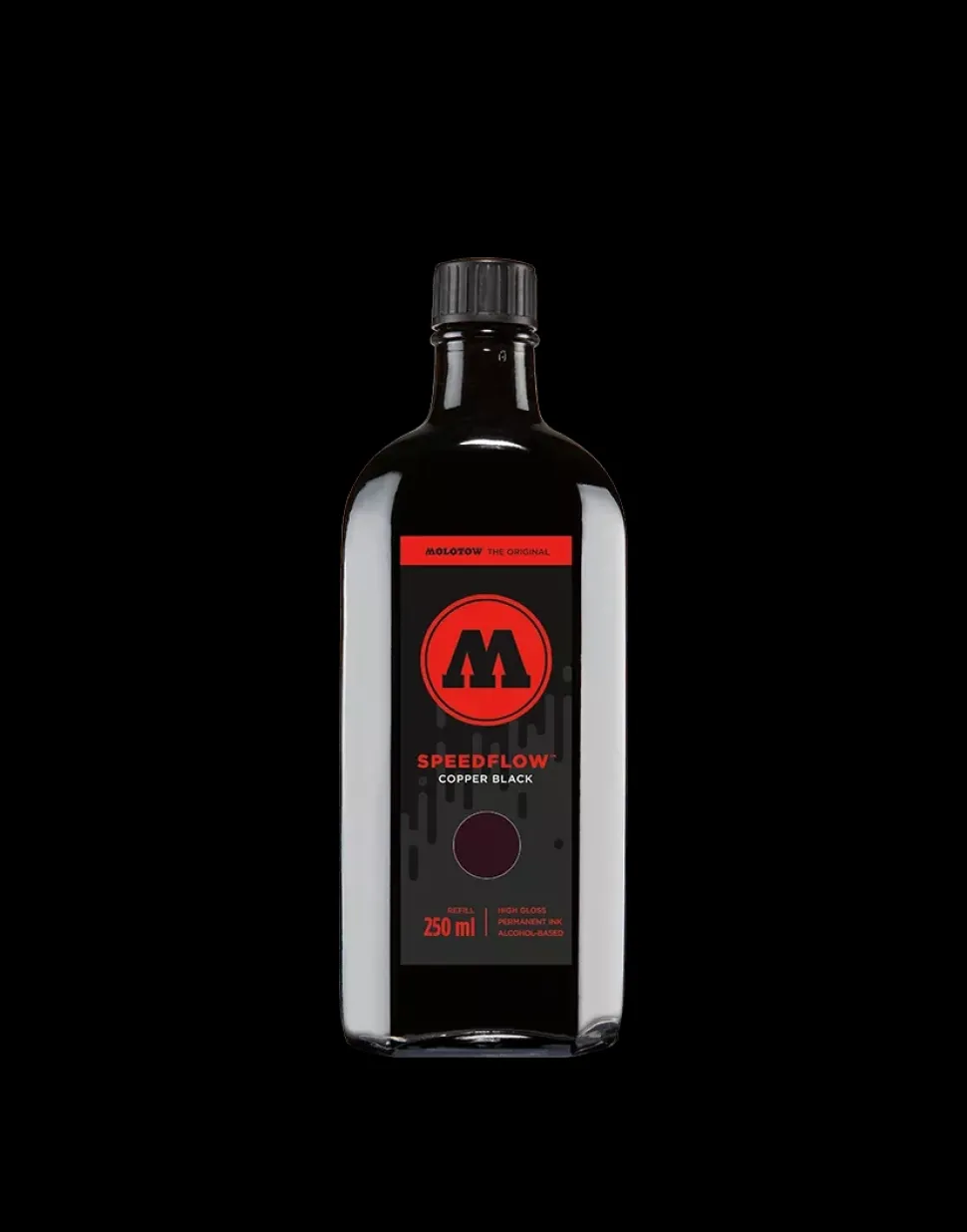 Tinta permanente negra cobrizo Speedflow Molotow 250ml