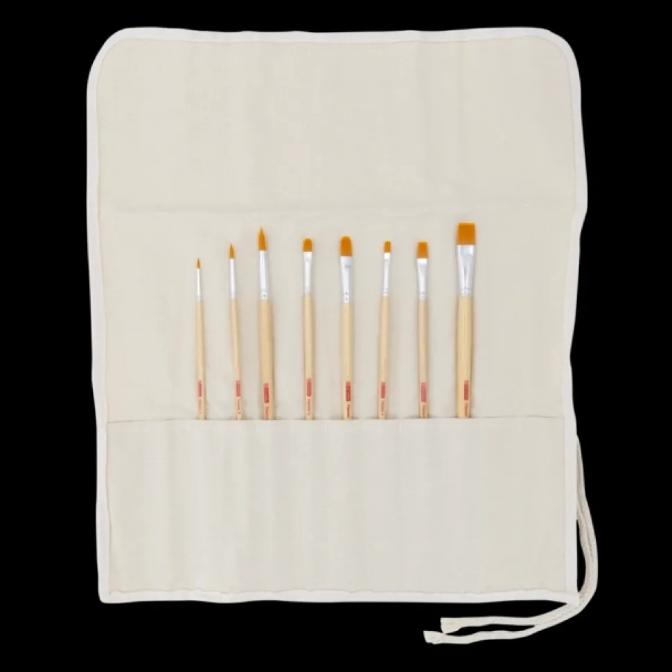 Tubo 8 pinceles para óleo y acrílico + esterilla ArtCreation