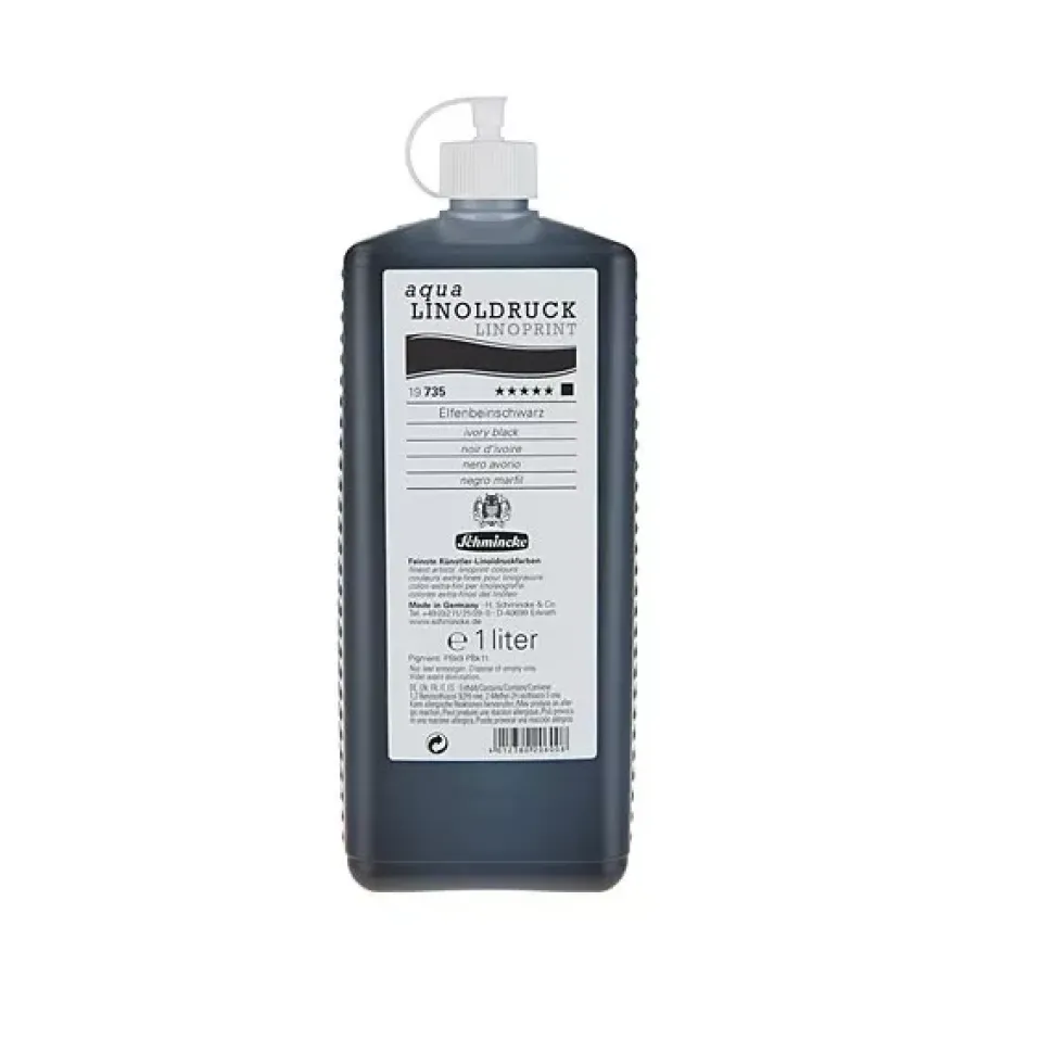 Tubo de tinta negro marfil 735 Aqua Linoprint Schmincke 1L