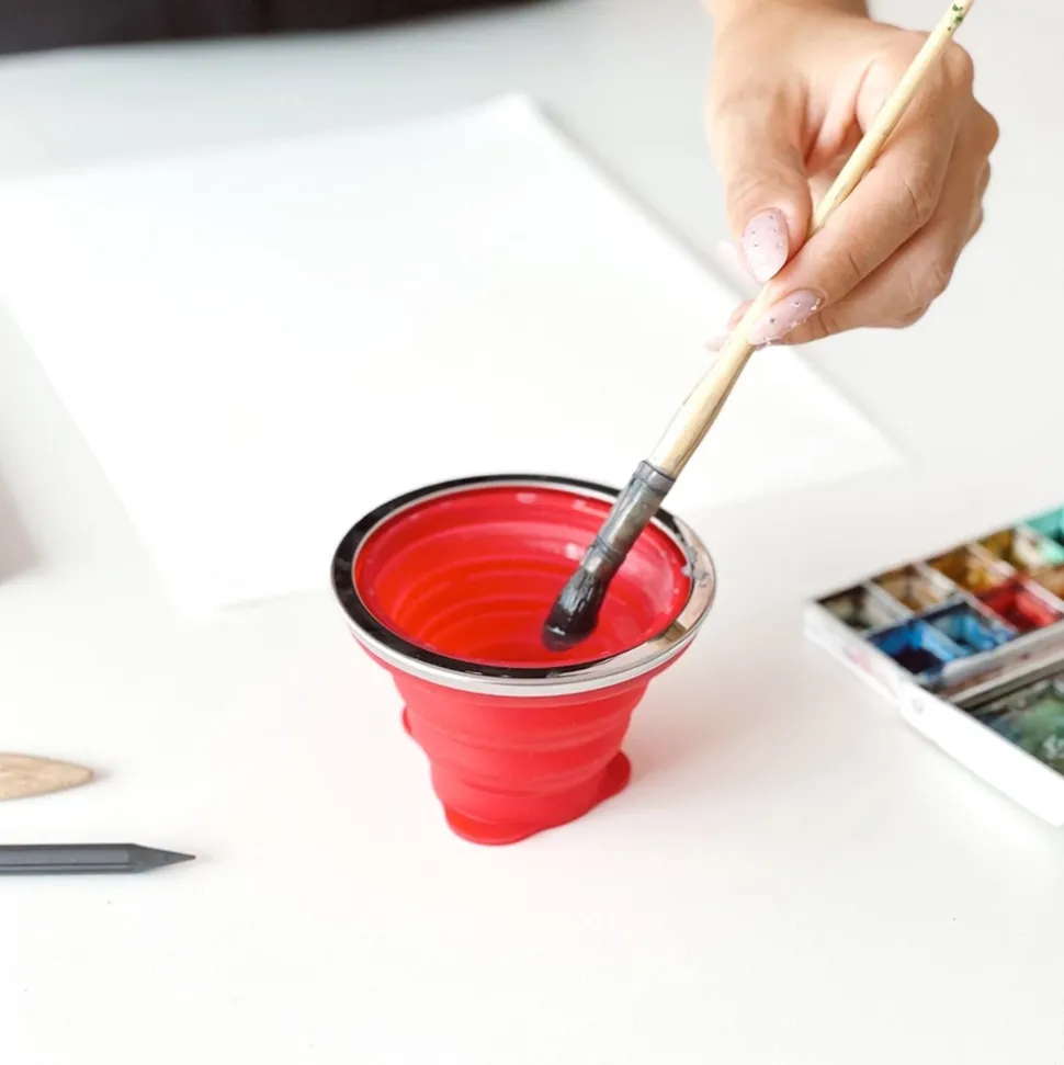Vaso plegable portátil rojo Hahnemühle