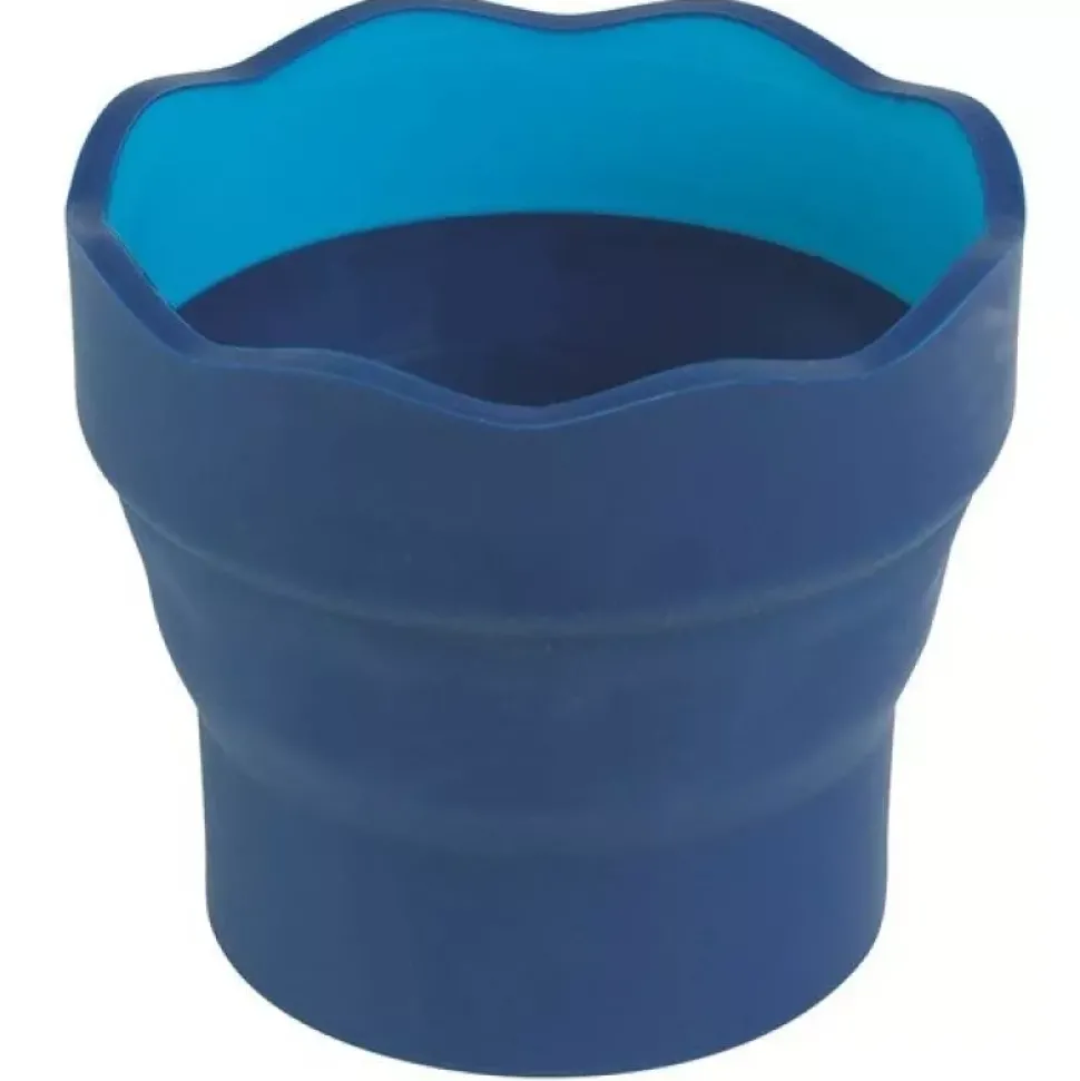 Vaso Portátil Azul Click&Go Connector Faber-Castell