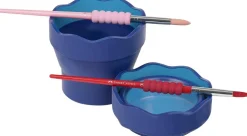 Vaso Portátil Azul Click&Go Connector Faber-Castell