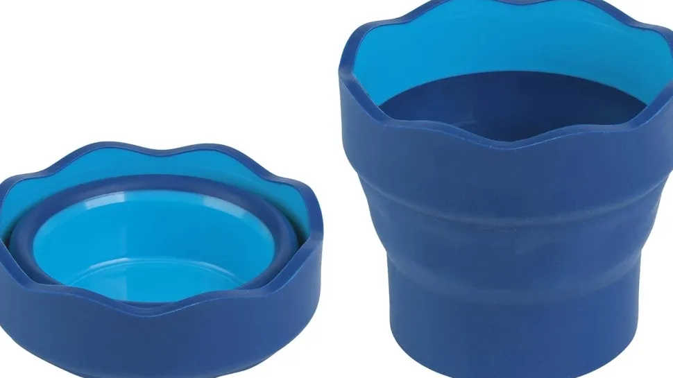 Vaso Portátil Azul Click&Go Connector Faber-Castell