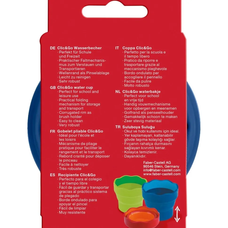 Vaso Portátil Azul Click&Go Connector Faber-Castell